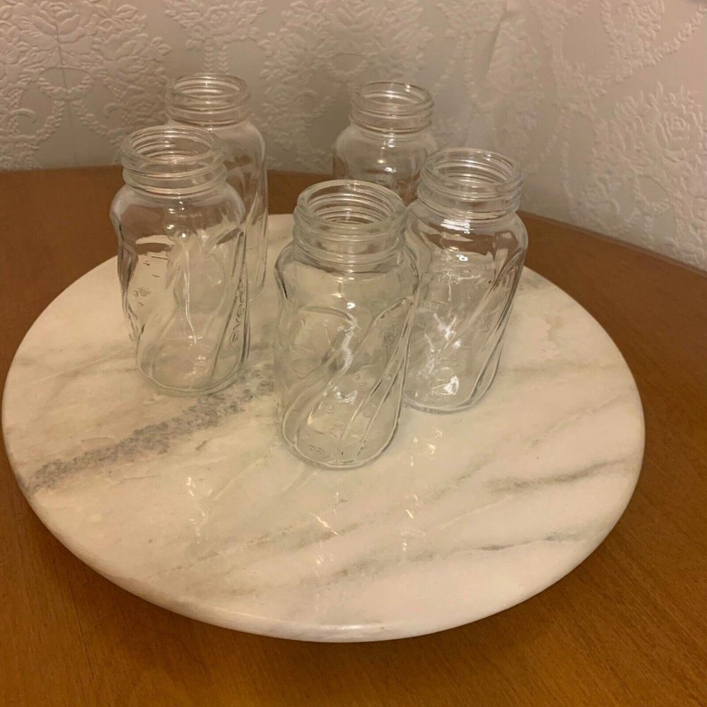 Vintage Lot of 5 Evenflo Twist Glass Baby Bottles No Caps 4 OZ Made in Mexico‌